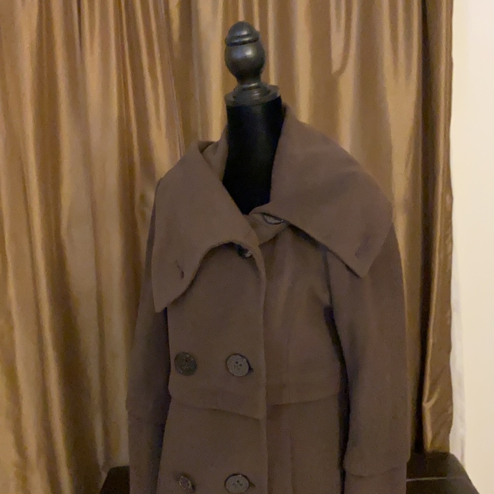 Elie Tahari asymmetric brown wool coat - Picture 2 of 9